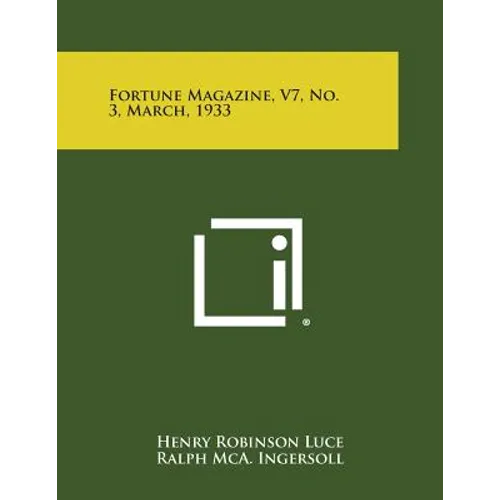 Fortune Magazine, V7, No. 3, March, 1933