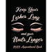 Keep Your Lashes Long and Your Nails Longer: Appointment Book for Salon, Hair Stylist, Nail Tech, Beauty Therapist, Cosmetology & Spa: 2020 Appointmen