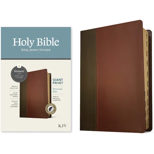 KJV Personal Size Giant Print Bible, Filament Enabled Edition (Leatherlike, Brown/Mahogany, Indexed)