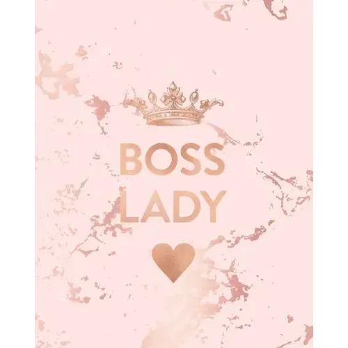 Boss Lady: Inspirational Quote Notebook, Trendy Pink Marble and Rose Gold - 8 x 10, 120 Wide Ruled Pages
