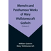 Memoirs and Posthumous Works of Mary Wollstonecraft Godwin (Volume 1)