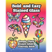 Bold and Easy Stained Glass Adult Coloring Book: Large Print Simple Designs With Thick Lines For Relaxation and Mindfulness
