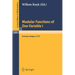 Modular Functions of One Variable I: Proceedings International Summer School, University of Antwerp, Ruca, July 17 - August 3, 1972