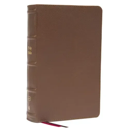 KJV Holy Bible: Large Print Single-Column with 43,000 End-Of-Verse Cross References, Brown Genuine Leather, Personal Size, Red Letter, Comfort Print: