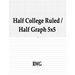 Half College Ruled / Half Graph 5x5: 50 Pages 8.5" X 11"