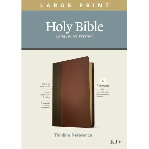 KJV Large Print Thinline Reference Bible, Filament Enabled Edition (Red Letter, Leatherlike, Brown/Mahogany)