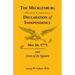 The Mecklenburg [North Carolina] Declaration of Independence, May 20, 1775, and Lives of Its Signers