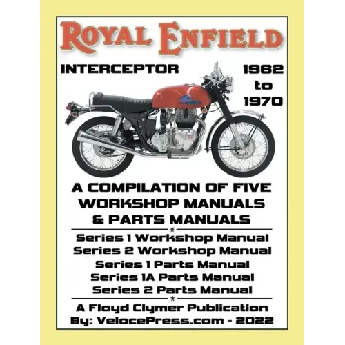 ROYAL ENFIELD 750cc INTERCEPTOR 1962 to 1970 WORKSHOP MANUALS & PARTS MANUALS COMPILATION - ALL MODELS