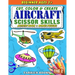 Aircraft Scissor Skills: Cut, color and create. Educational Activity Book for kids ages 3+