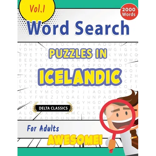 Word Search Puzzles in Icelandic for Adults - Awesome! Vol.1 - Delta Classics
