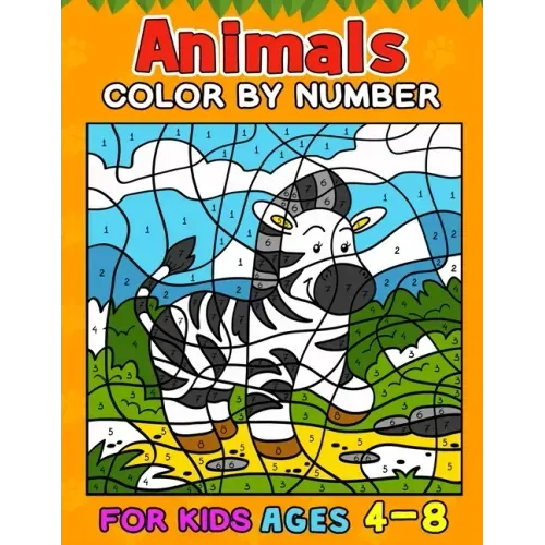 Animals Color by Number Books For Kids Ages 4-8
