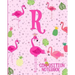Composition Notebook R: Pink Flamingo Initial R Composition Wide Ruled Notebook
