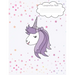 Composition Book: Unicorn Face Back To School Notebook For Girls - Purple Unicorn Face Front And Back Cover With Cute Confetti Stars And Dots