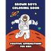 Brown Boys Coloring Book: Positive Affirmations for Kids