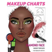 Makeup Charts - Face Templates for Makeup Artists: Black Model - DIAMOND face shape