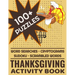 Thanksgiving Activity Book: 100+ Word Search Cryptograms Scramble Sudoku Puzzles For Adults and Kids