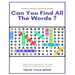 Puzzle Word Search Book Can You Find All the Words ? Find Each Word If Yo Can Easy to Medium to Hard Train Your Brain: Word Search Puzzle Book for Adu
