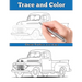 Trace and Color: Classic Trucks: Adult Activity Book