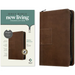 NLT Thinline Reference Zipper Bible, Filament Enabled (Leatherlike, Atlas Rustic Brown, Indexed, Red Letter)