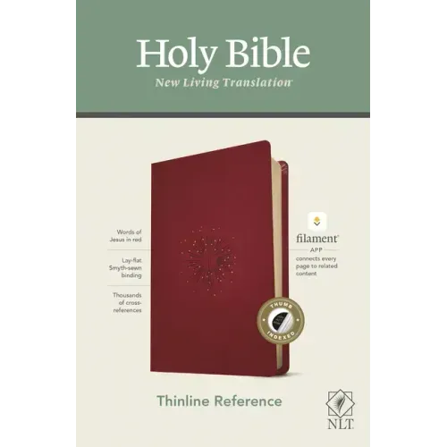 NLT Thinline Reference Bible, Filament Enabled Edition (Red Letter, Leatherlike, Berry, Indexed)