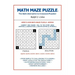 Math Maze Puzzle: The Math Alternative to Crossword Puzzle!