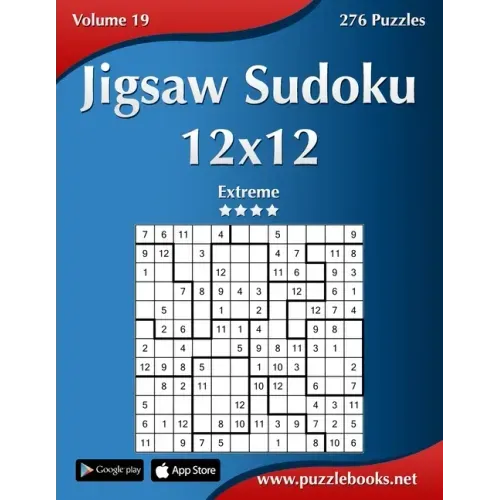 Jigsaw Sudoku 12x12 - Extreme - Volume 19 - 276 Puzzles