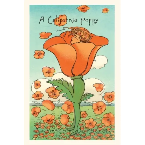 The Vintage Journal Illustration of California Poppy Person