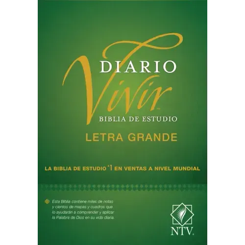 Biblia de Estudio del Diario Vivir Ntv, Letra Grande (Tapa Dura, Índice, Letra Roja)