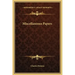 Miscellaneous Papers