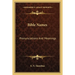 Bible Names: Pronunciations And Meanings