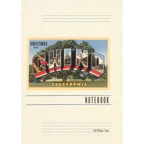 Vintage Lined Notebook Large Letter Greetings from Chino, California