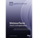 Metasurfaces: Physics and Applications