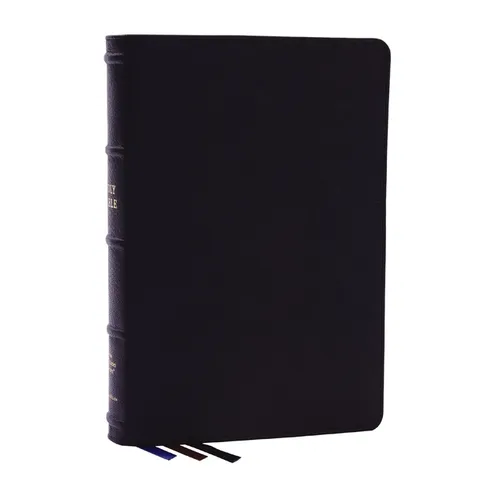 Nkjv, Large Print Thinline Reference Bible, Blue Letter, MacLaren Series, Genuine Leather, Black, Comfort Print: Holy Bible, New King James Version