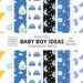 Beautiful Baby Boy Ideas Scrapbook Paper 8x8 Designer Baby Shower Scrapbook Paper Ideas for Decorative Art, DIY Projects, Homemade Crafts, Cool Nurser