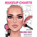 Makeup Charts - Face Charts for Makeup Artists: White Model - OBLONG face shape