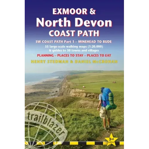 Exmoor & North Devon Coast Path: British Walking Guide: SW Coast Path Part 1 - Minehead to Bude: 55 Large-Scale Walking Maps (1:20,000) & Guides to 30