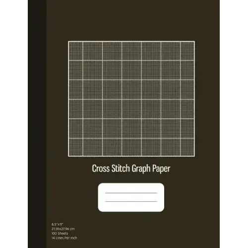 Cross Stitch Graph Paper: 14 Lines Per Inch, Graph Paper for Embroidery and Needlework, 8.5''x11'', 100 Sheets, Bronze Cover