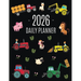 Farm Planner 2026: Cool Daily Agenda for 2026 Scheduler With Tractors & Funny Farm Animals (12 Months) Organizer with Cow, Sheep, Horse, Pig, Llama, F