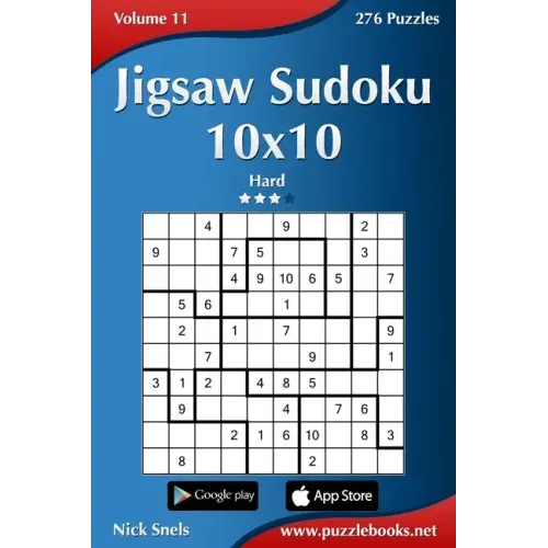 Jigsaw Sudoku 10x10 - Hard - Volume 11 - 276 Puzzles