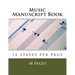 Music Manuscript Book: 12 staves per page