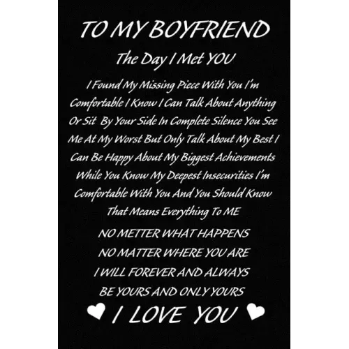 To My Boyfriend The Day I Met You I Found My Missing Piece: The Best Cute Valentines Day Gifts for Boyfriend, Couples Gifts for Boyfriend From Girlfri