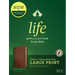NLT Life Application Study Bible, Third Edition, Large Print (Red Letter, Leatherlike, Brown/Tan, Indexed)