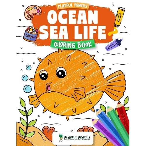 Playful Pencils Ocean Sea Life Coloring Book