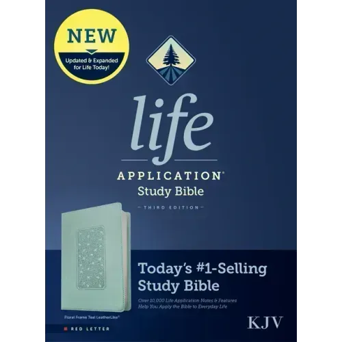 KJV Life Application Study Bible, Third Edition (Leatherlike, Floral Frame Teal, Red Letter)