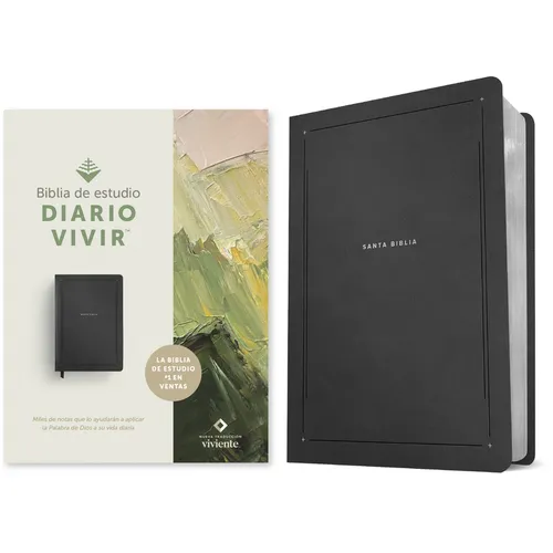 Biblia de Estudio del Diario Vivir Ntv (Sentipiel, Negro, Letra Roja)
