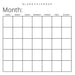 Blank Calendar: White Background, Undated Planner for Organizing, Tasks, Goals, Scheduling, DIY Calendar Book