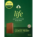 NLT Life Application Study Bible, Third Edition, Large Print (Red Letter, Genuine Leather, Brown, Indexed)