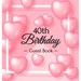 40th Birthday Guest Book: Keepsake Gift for Men and Women Turning 40 - Hardback with Funny Pink Balloon Hearts Themed Decorations & Supplies, Personal