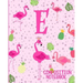 Composition Notebook E: Pink Flamingo Initial E Composition Wide Ruled Notebook