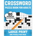 Crossword Puzzle Book For Adults: 80 Large Print Brain Relaxing Quick Daily Crossword Puzzles Book For Adults Seniors For Making A Puzzle Journey From
